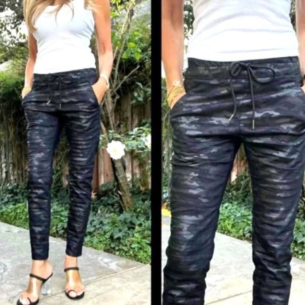 Bevy Flog Shely Black Camo Jogger Pants Sz 29